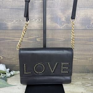Michael Kors Ruby Black Love Stud Clutch Crossbody Purse